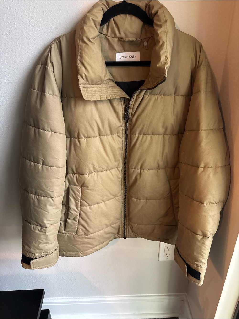 Calvin Klein Men's Khaki/Tan Quilted Puffer Jacket